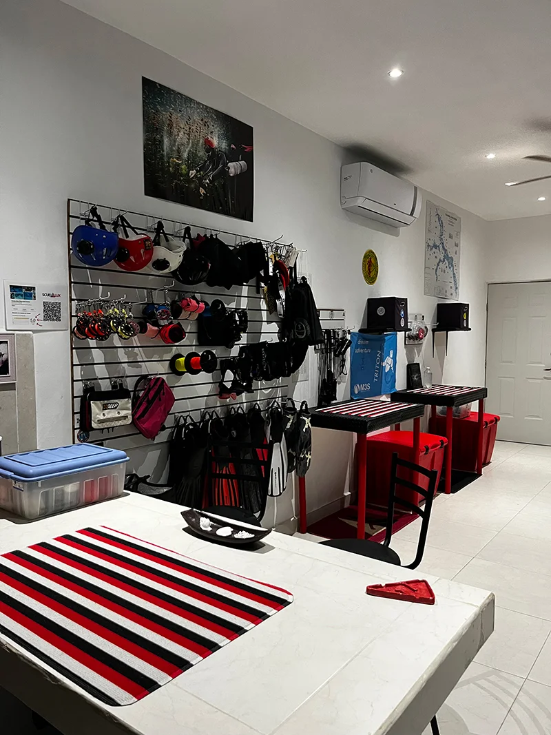 Interior of Scuba Alux dive center