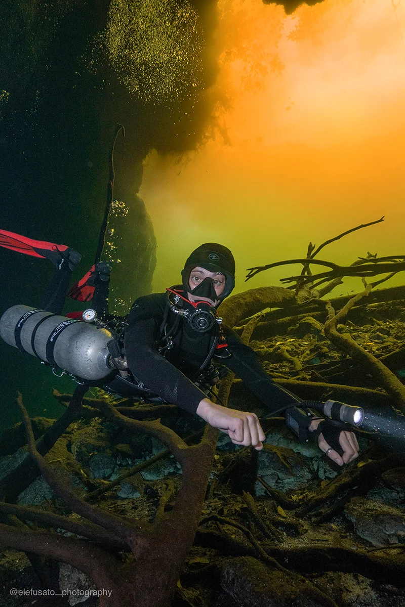 Scuba Alux in the cenotes of Mexico