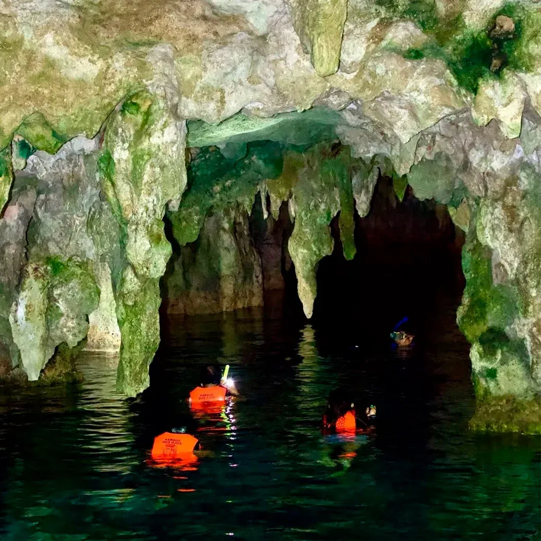 Snorkeling in a cenote